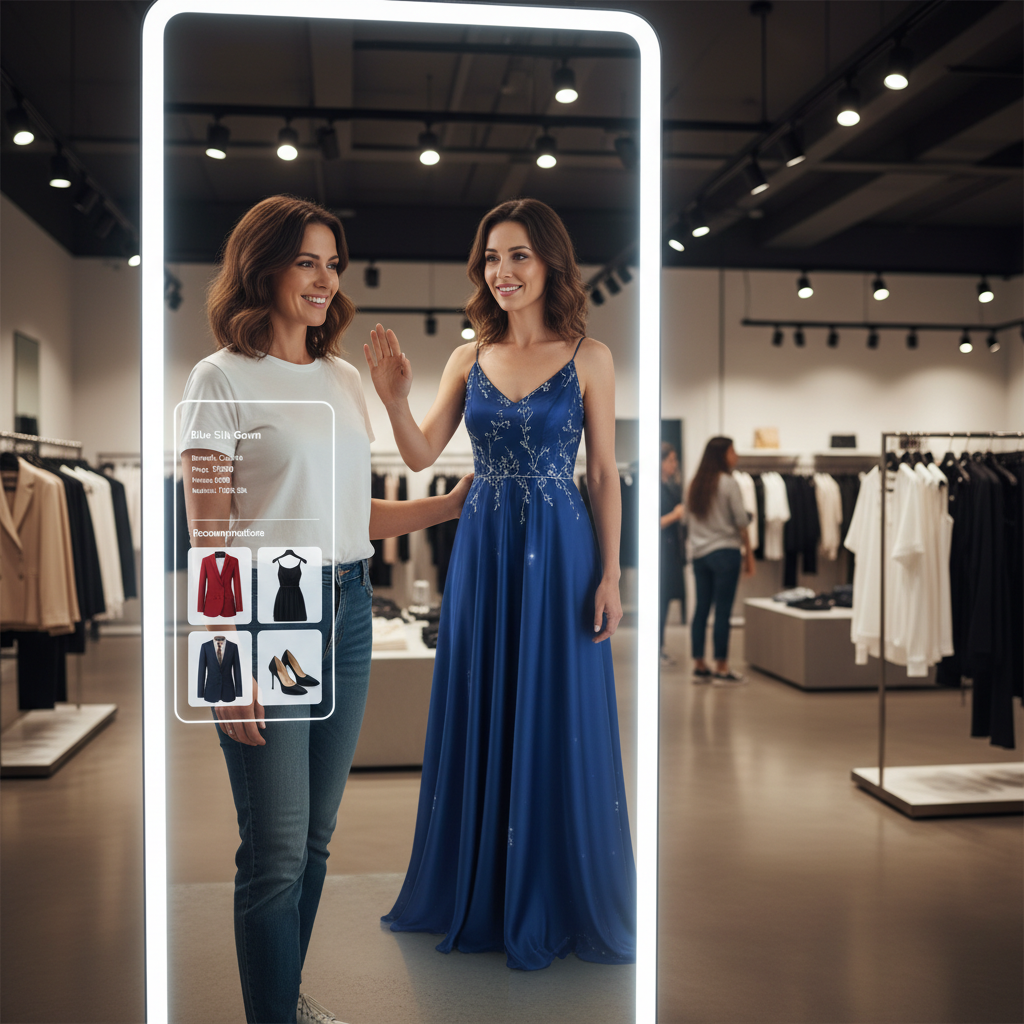 Phygital retail experience with AR mirror
