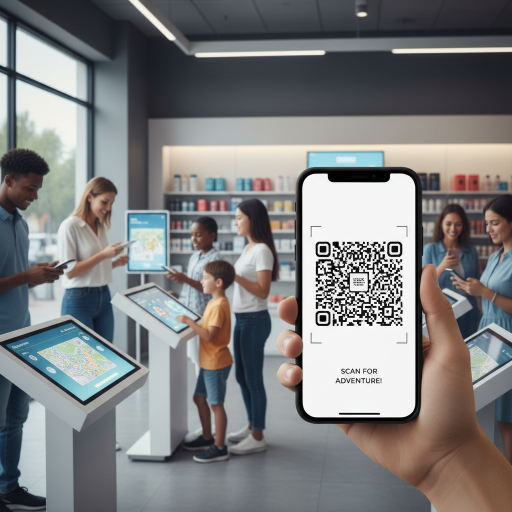 Phygital marketing campaign using QR codes and in-store digital engagement