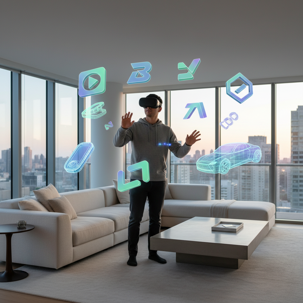 Apple Vision Pro user engaging with spatial brand content