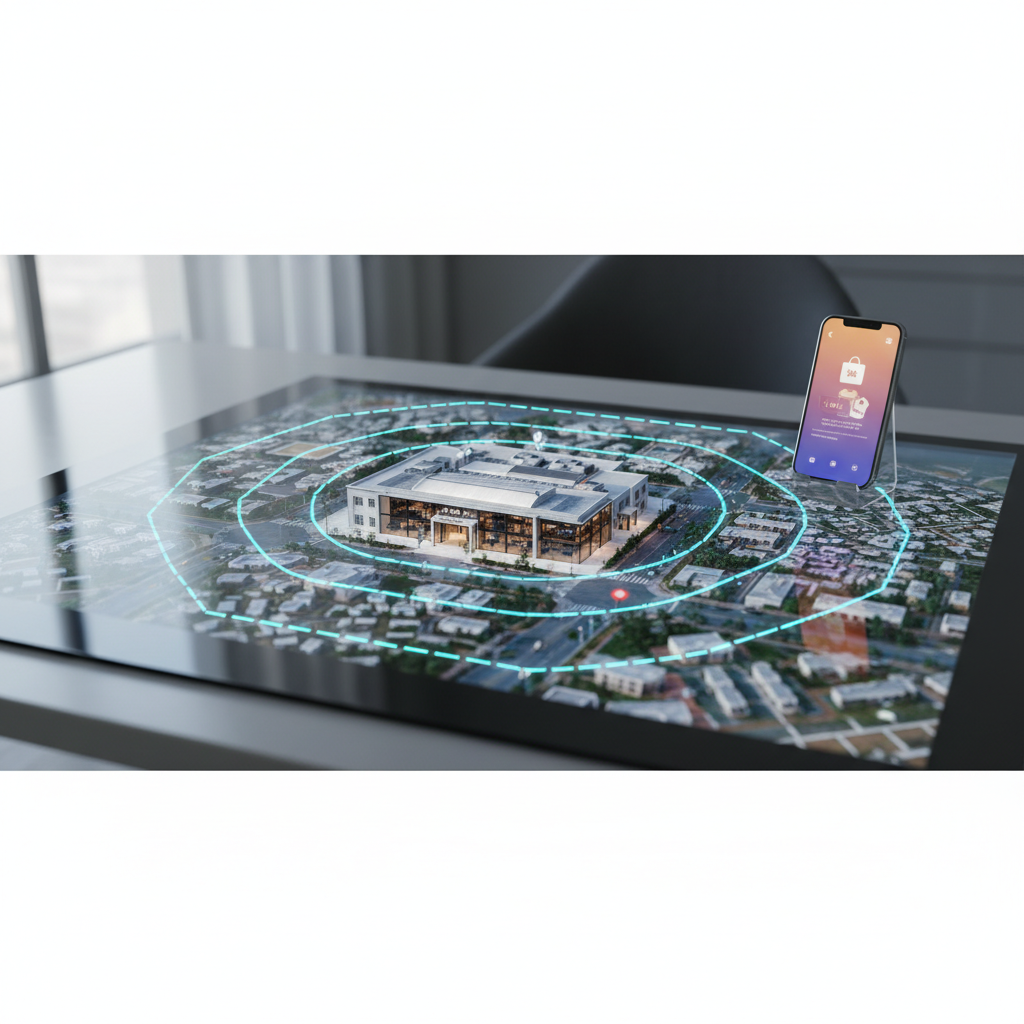Geofencing for local businesses showing virtual boundaries and ad delivery