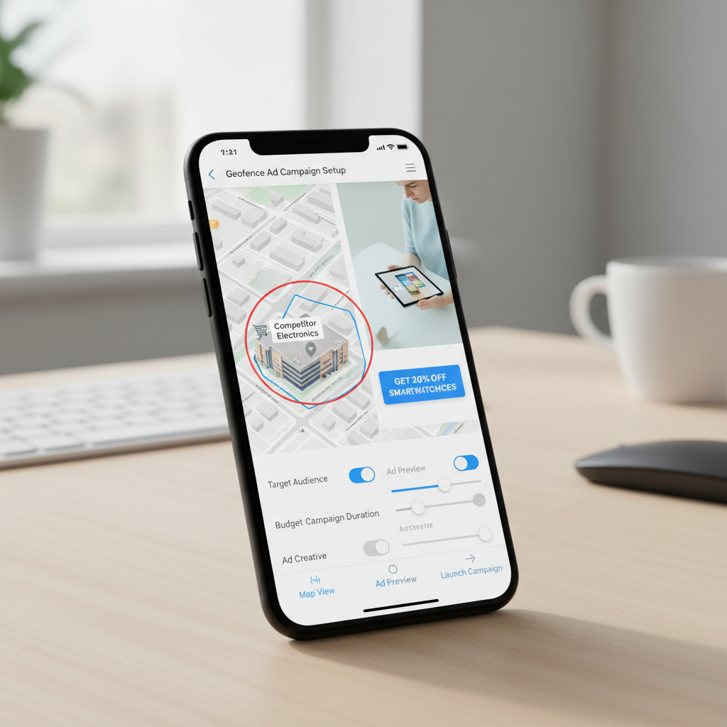 Setting up geofence ads to target competitor locations