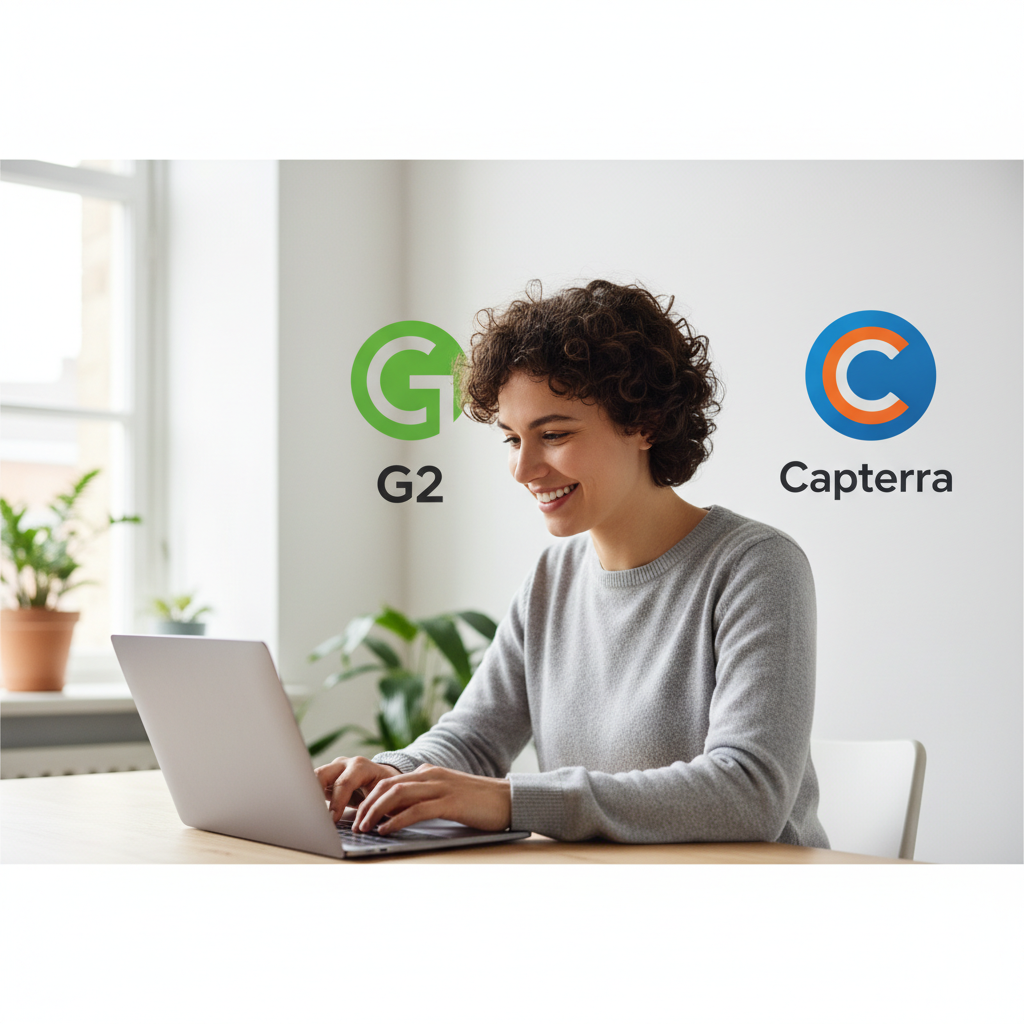 Customer submitting a positive G2 review for a SaaS product