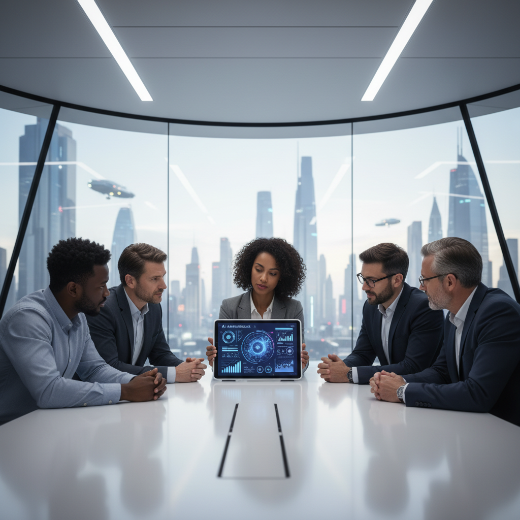 Digital marketing agency team collaborating on AI-powered marketing strategies