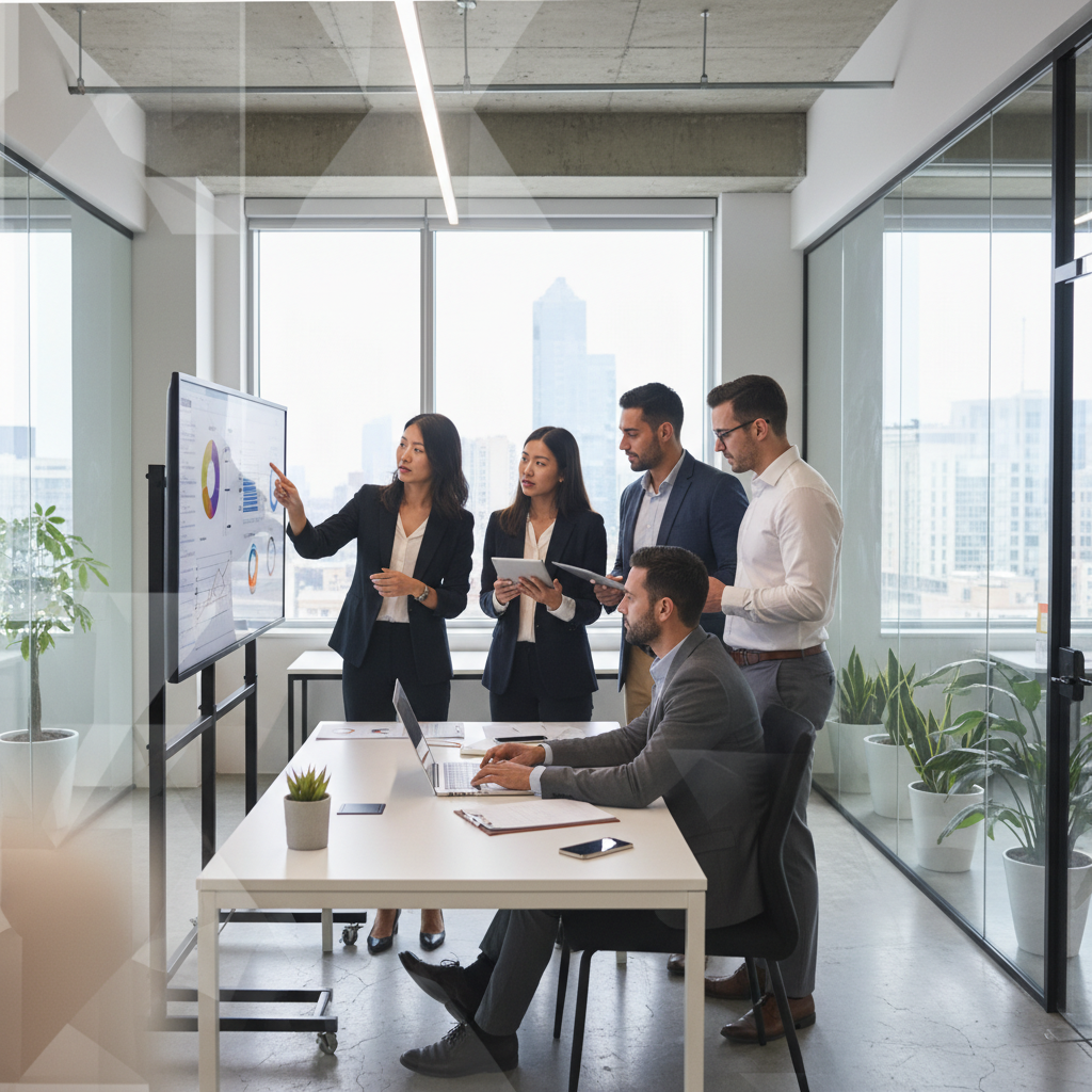 Alt text: Team collaborating on white label digital marketing services