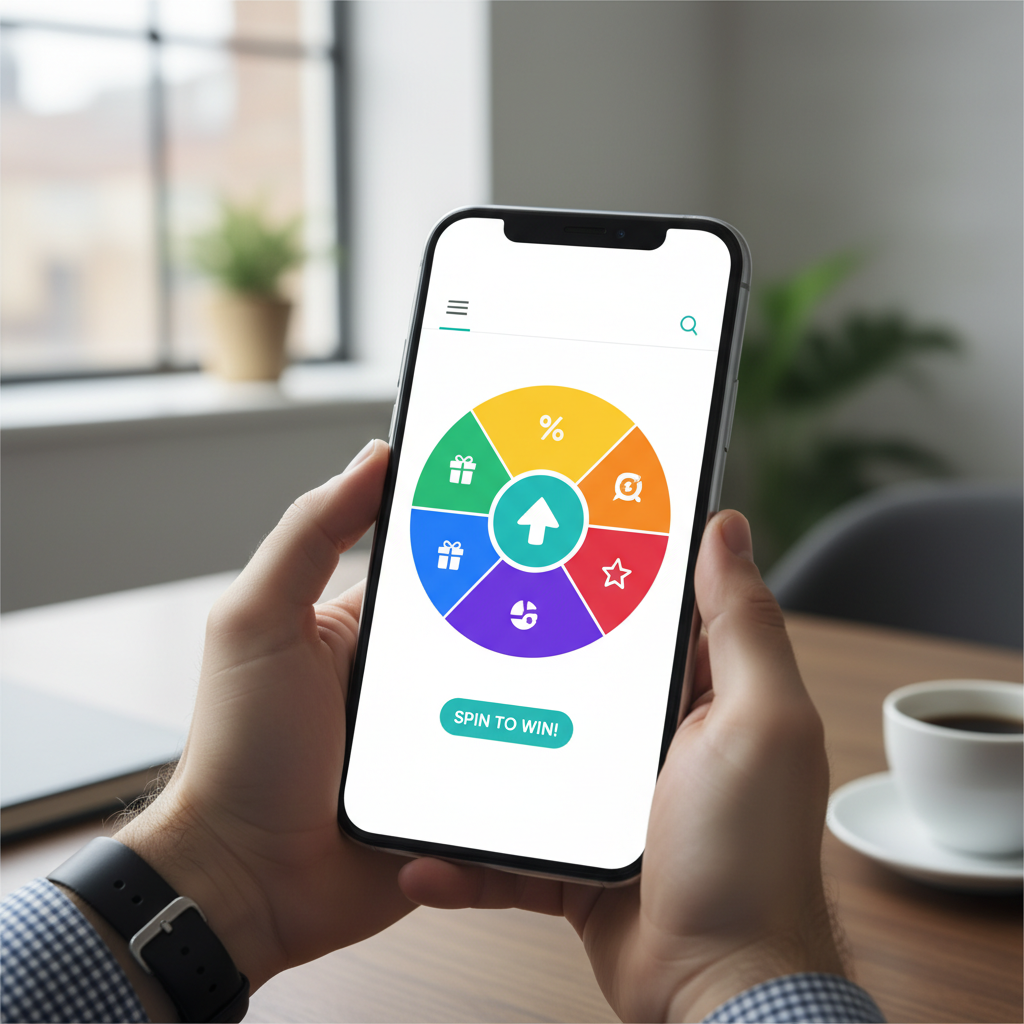 Gamified email marketing example on a mobile device