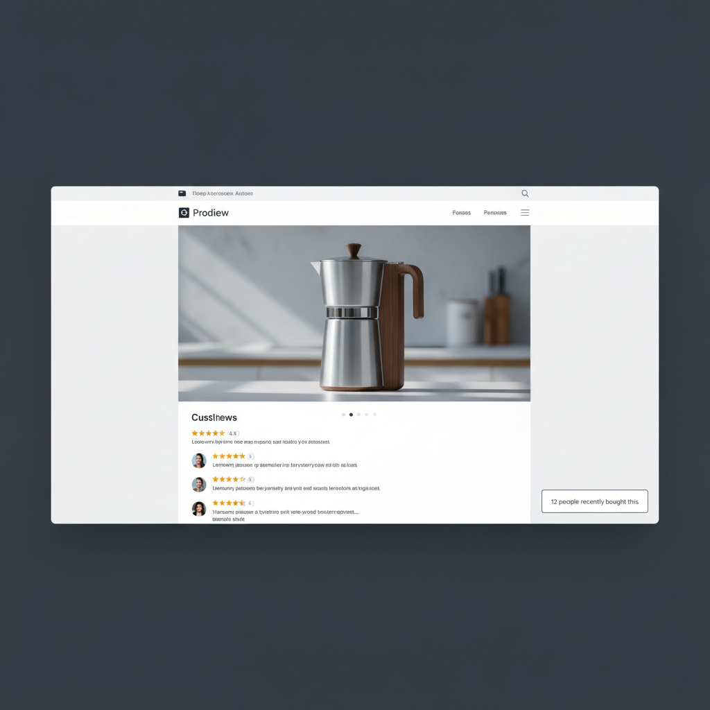 Automated social proof on an e-commerce product page