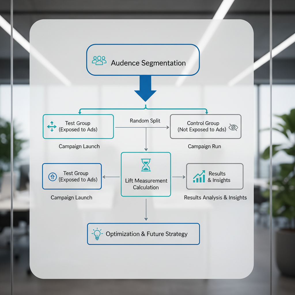 Process diagram of a paid social lift test