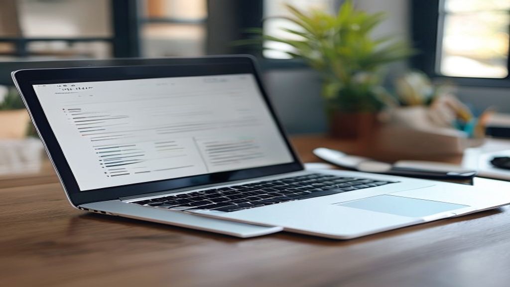 Digital marketing proposal template open on a laptop with charts and graphs